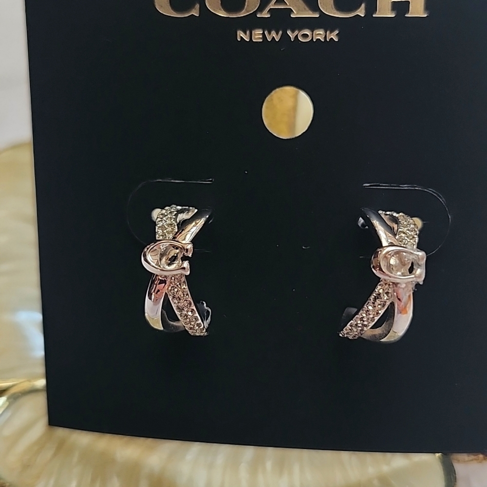 Coach Cris Cross Huggie Earrings X